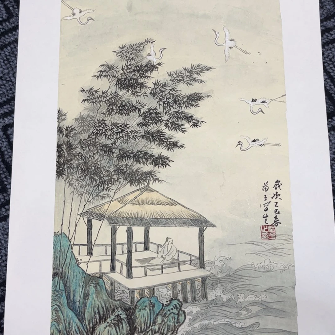 国画四尺四开山水作品