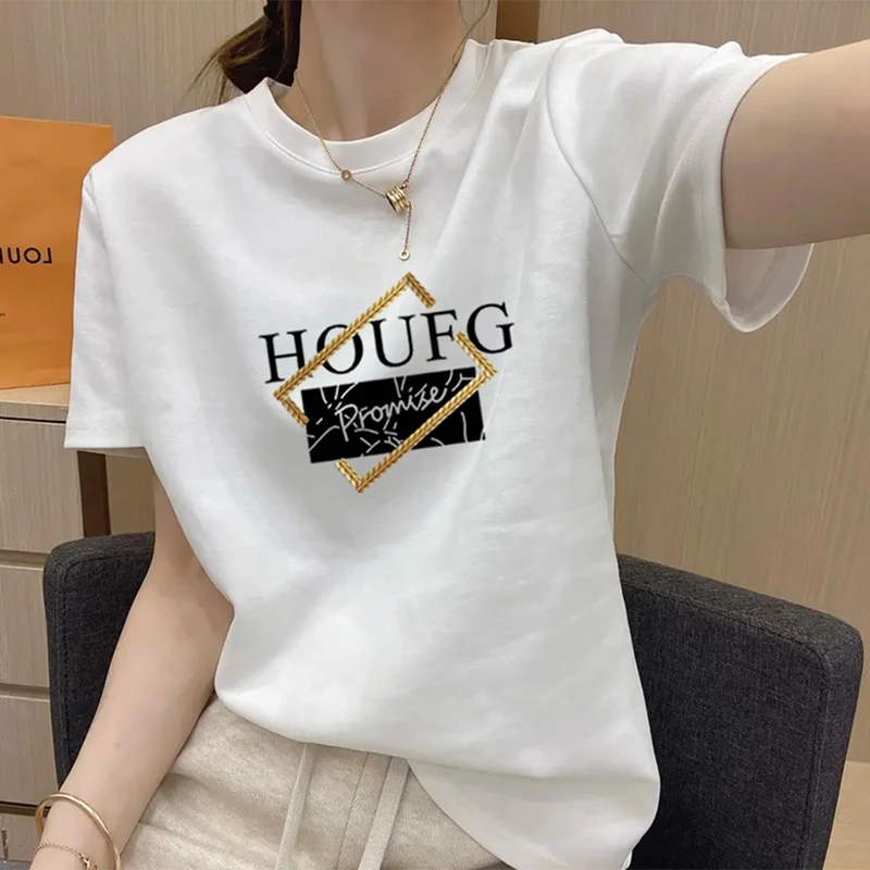 白色纯棉短袖T恤女夏季内搭2025新款宽松休闲显瘦减龄上衣基础款