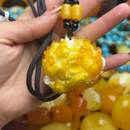 琥珀手串未镶嵌蜜蜡