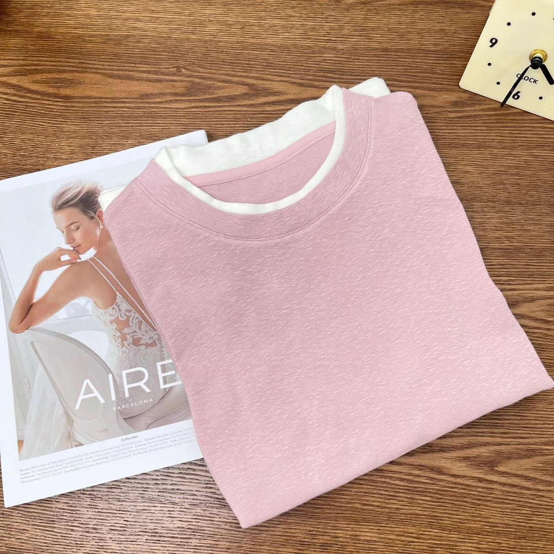 【Golden cherry】亲子纯色假两件打底卫衣qdd070