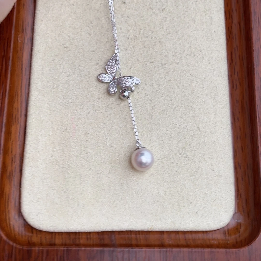 海水珍珠银S925镶嵌颈饰