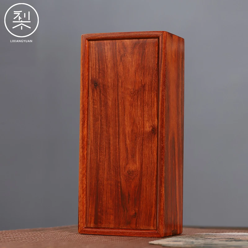 梨香院印度小叶紫檀鲁班锁榫卯抽拉盒推拉盒檀香紫檀独板老料二膘