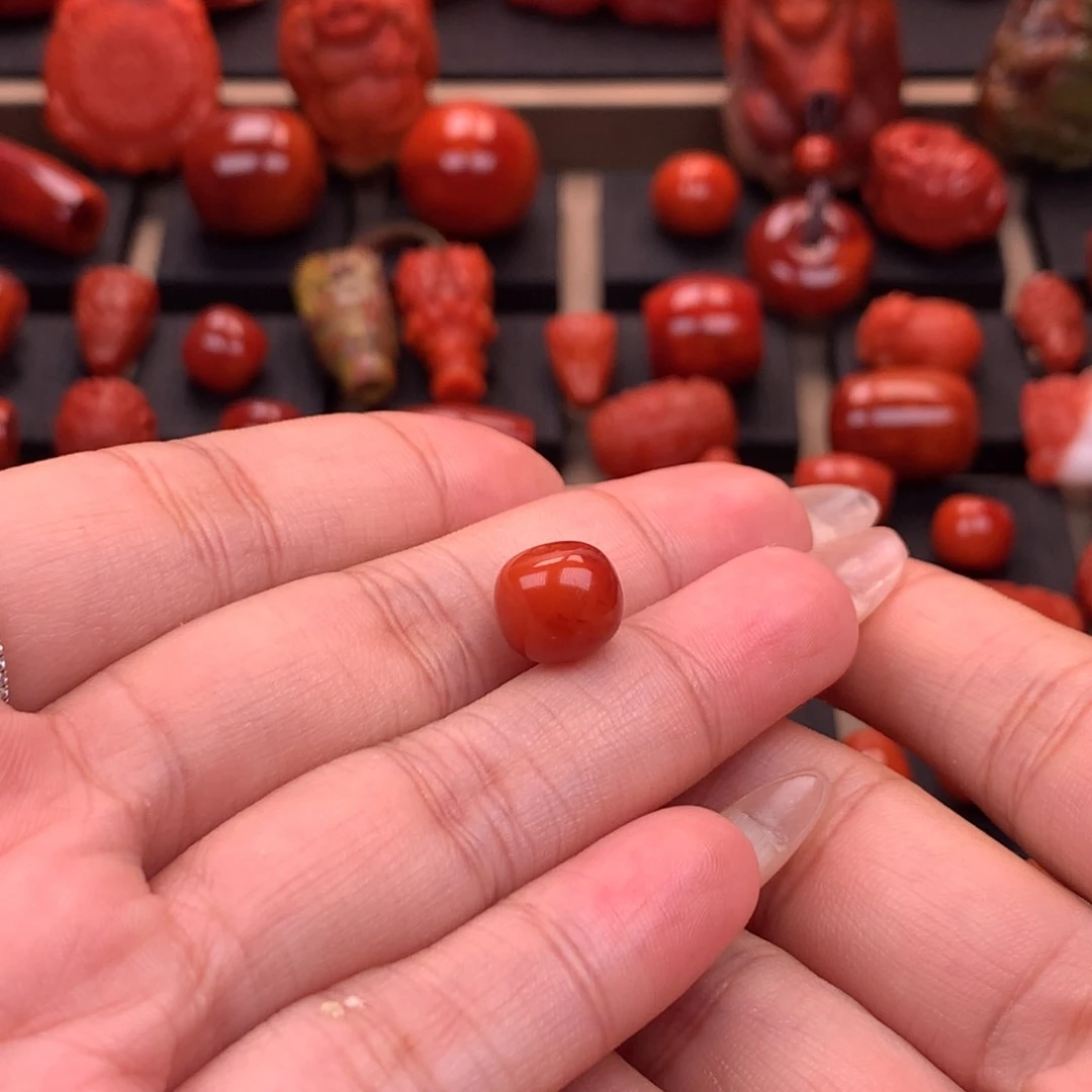 南红玛瑙南红川料原矿老型单珠10mm未镶嵌