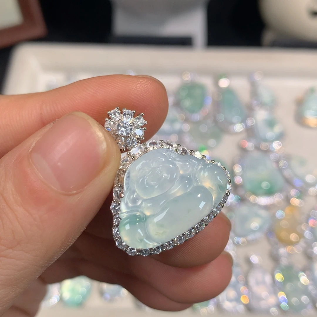 翡翠银S925镶嵌颈饰