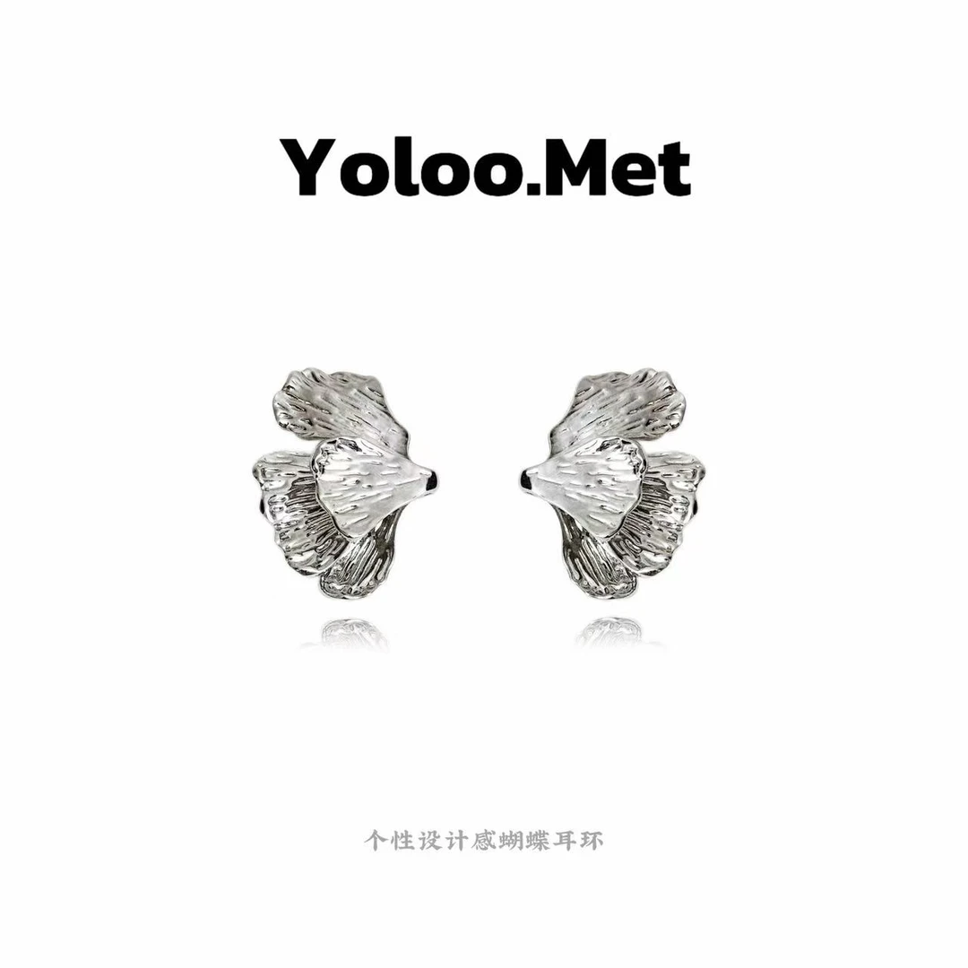 铜合金耳饰 【Yoloo.Met】新品爆款平替好物小众时尚蝴蝶翅膀耳环