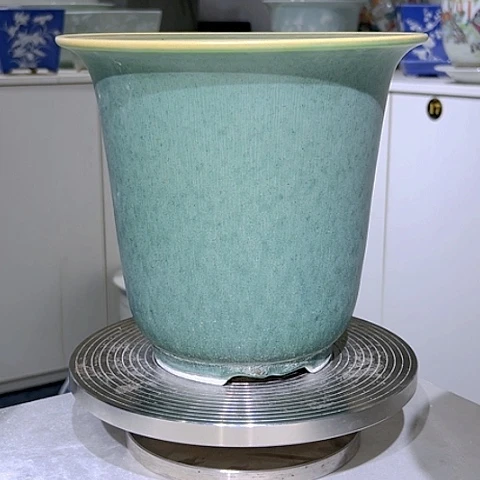 摆件@****^绿釉雅光陶瓷花器