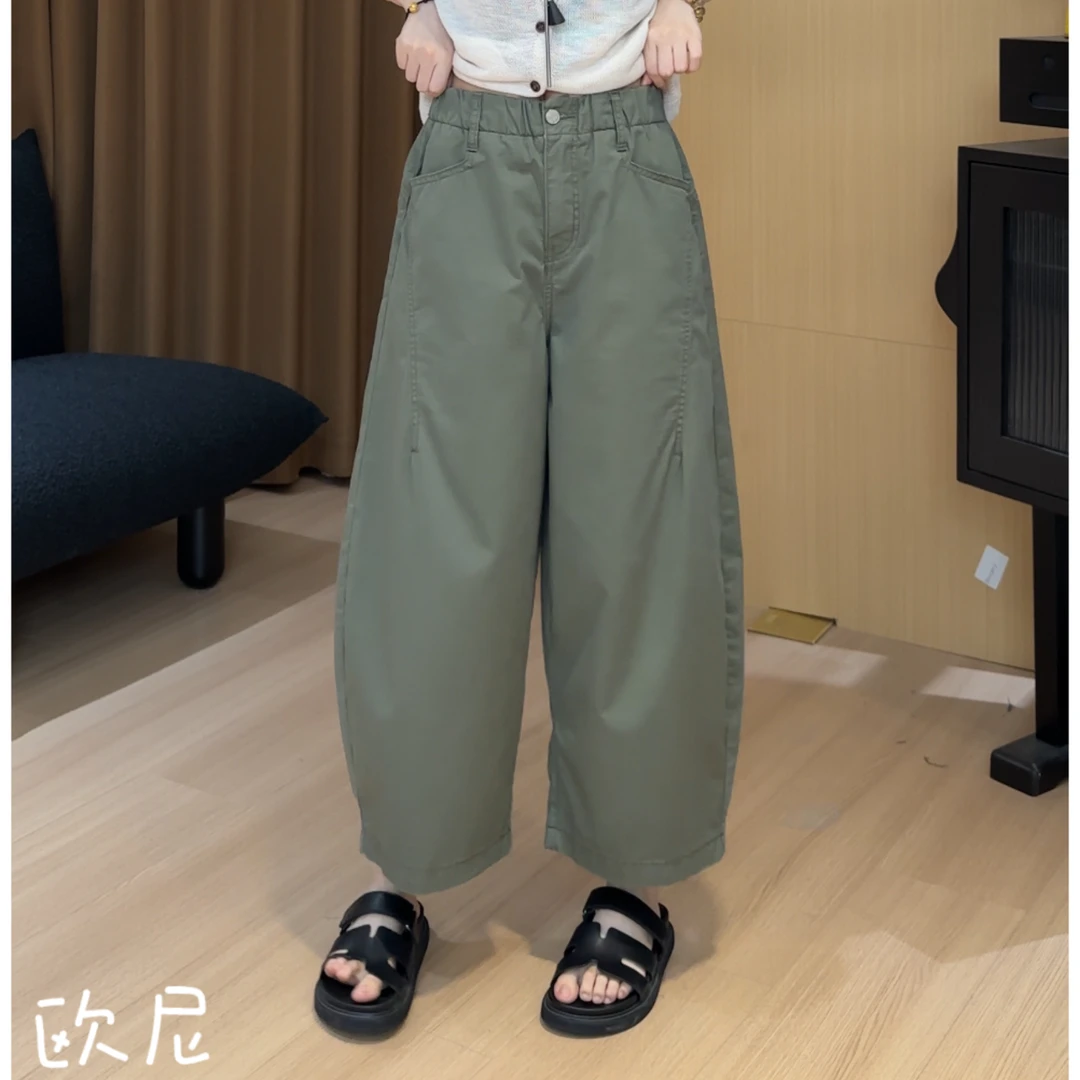 欧尼私服 2025夏款弯刀九分裤纯色百搭休闲裤2506C3719