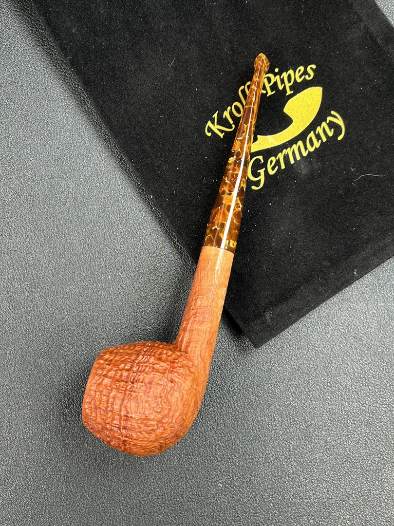 德国Kroll克罗大师斗苹果直斗石楠木手工烟斗内径19斗深33长148