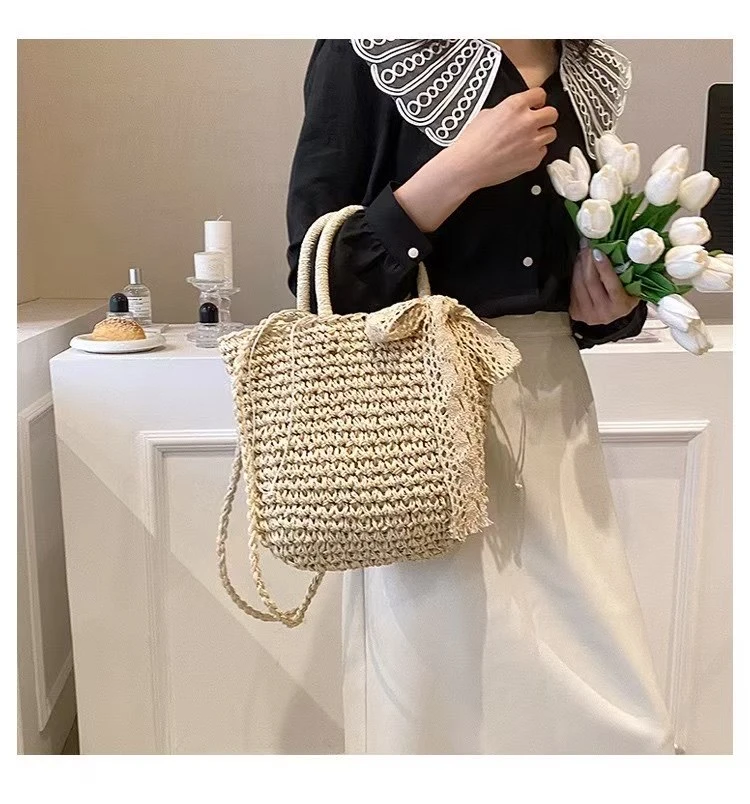 纯色收纳单肩耐磨单根编织单肩包洋气小众网红时尚编织包包