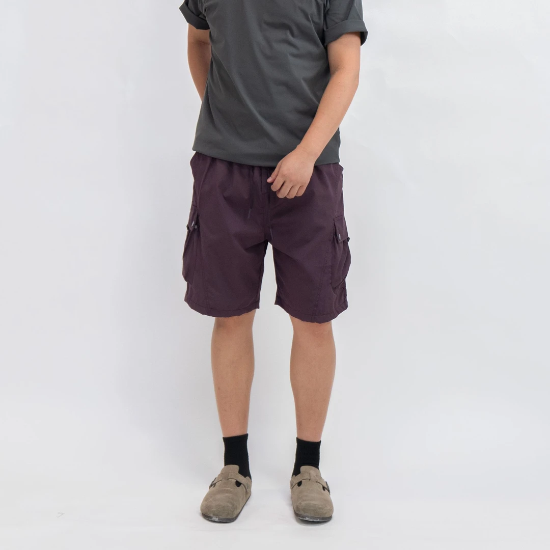 凉感速干格子薄款DJ【001夏季松紧腰休闲短裤】多口袋百搭高级暑假