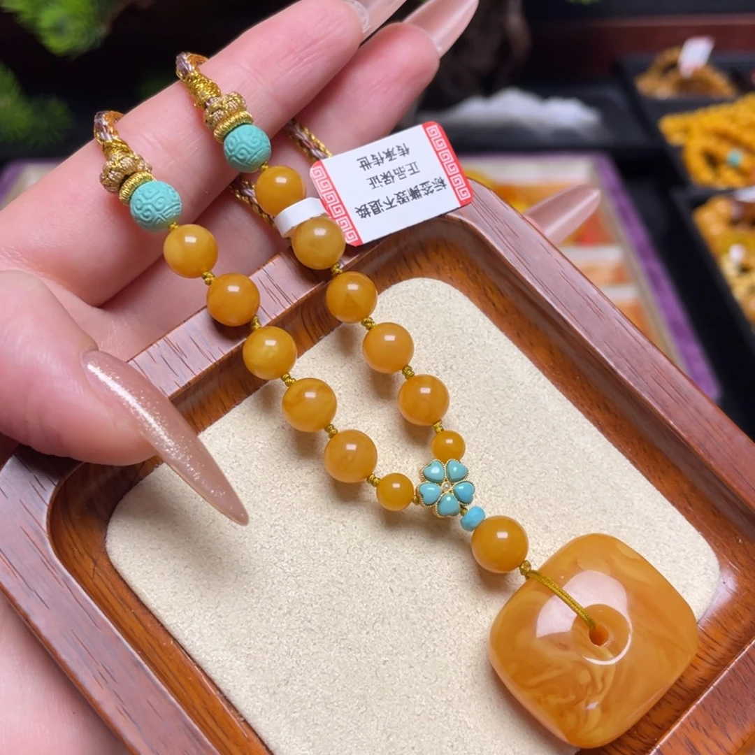 蜜蜡颈饰未镶嵌项链