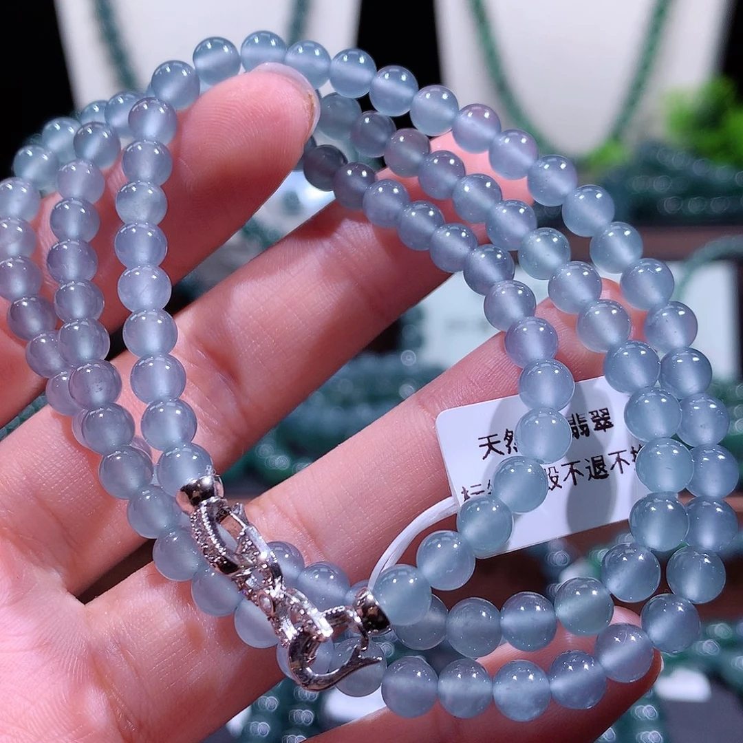 翡翠未镶嵌手链天然a货翡翠项链5.7