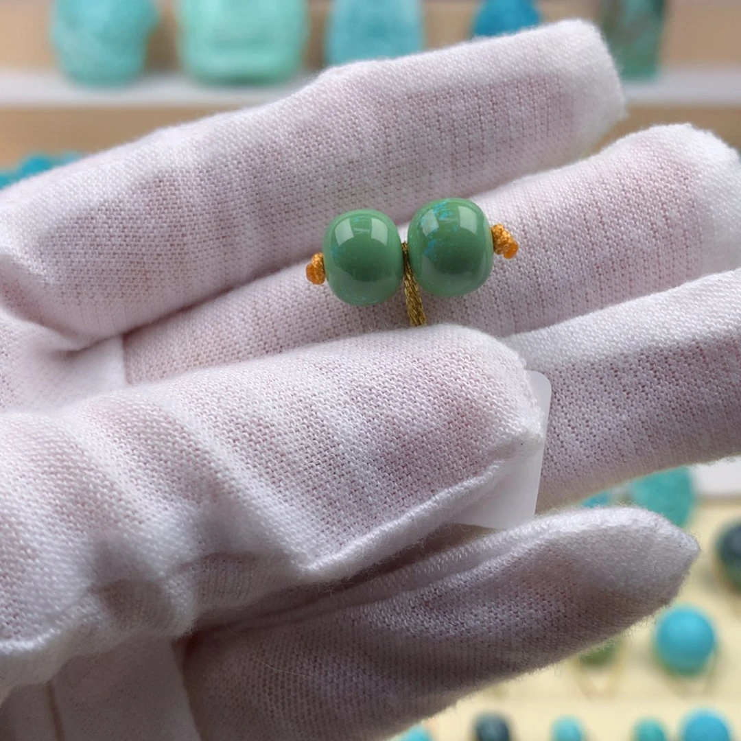 未镶嵌绿松石珠宝奇石高瓷军绿老型9mm