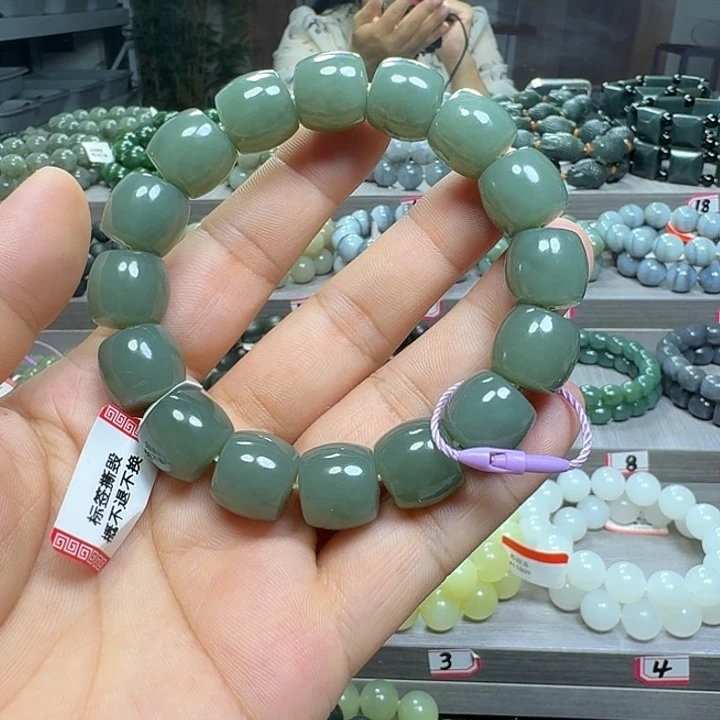 手链未镶嵌和田玉新疆且末蓝直切卡14