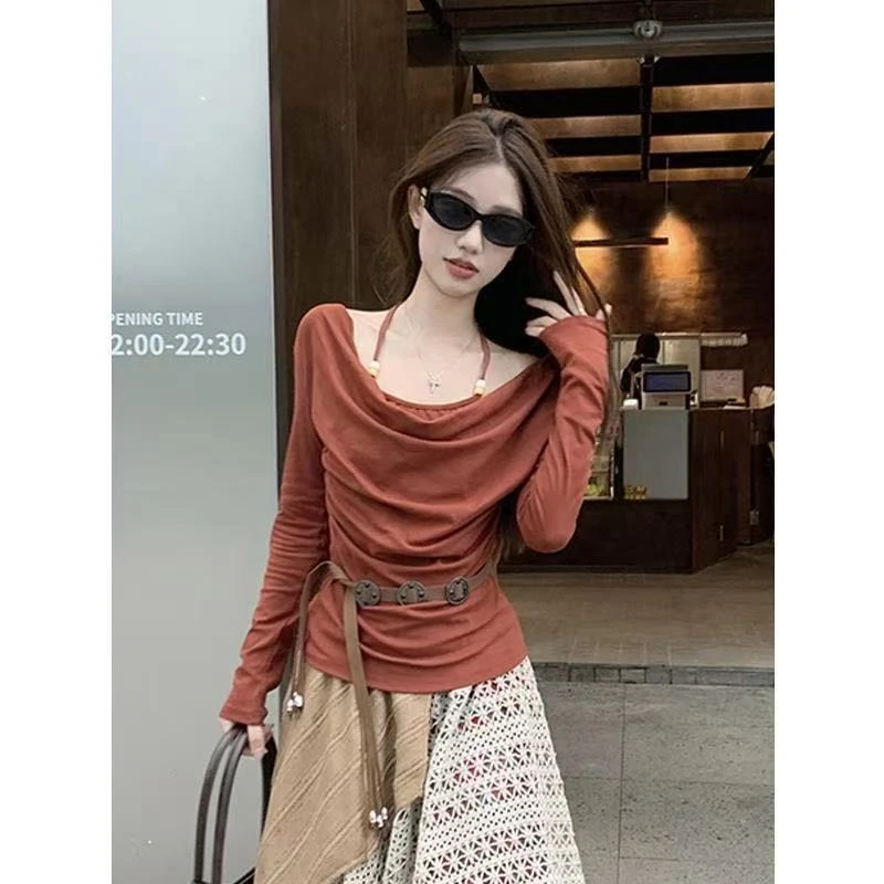 法式打底不规则拼接裙304