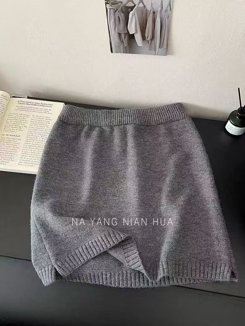 包臀裙不起球女短裙加厚半身裙百褶短款包臀女士