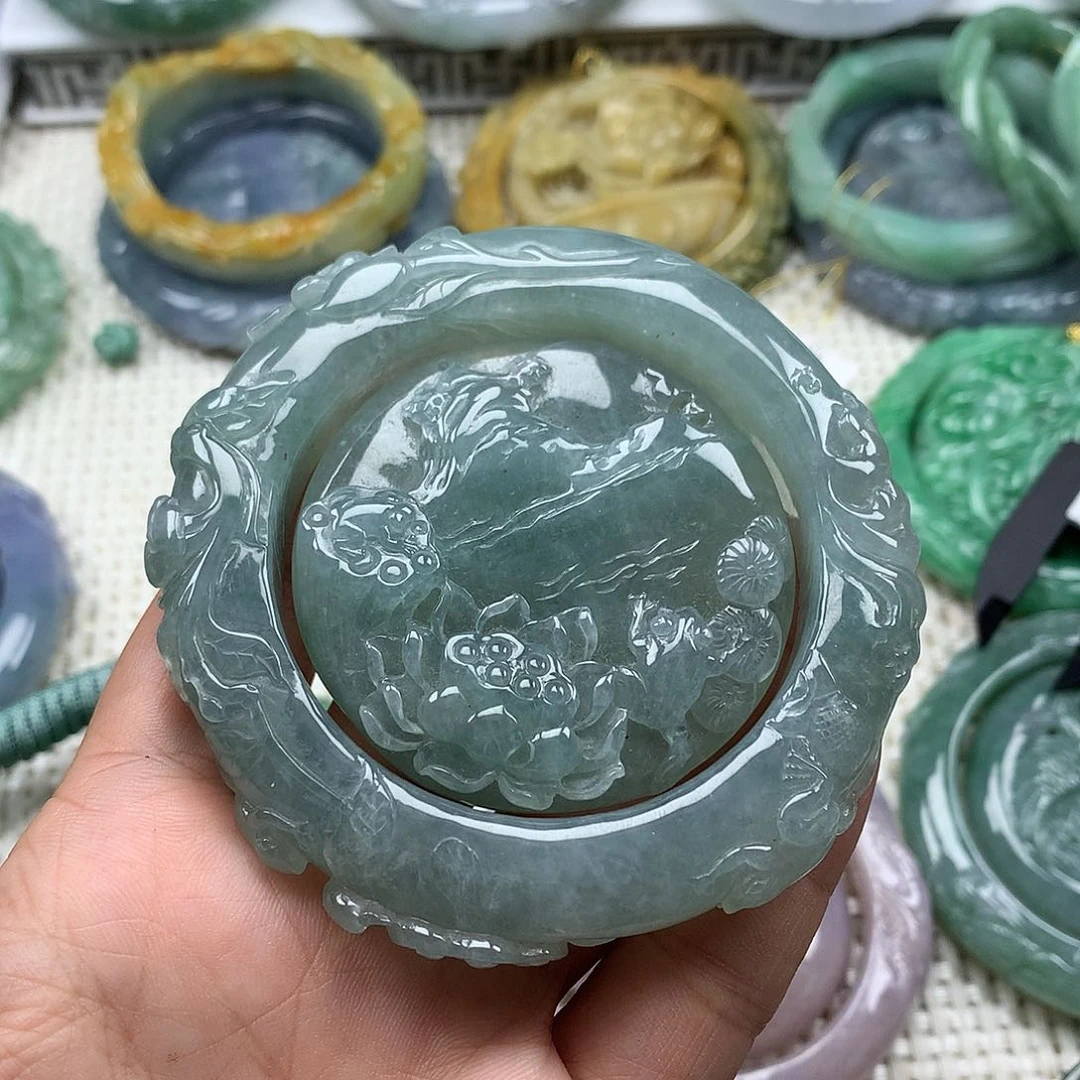 未镶嵌手镯翡翠复古风格