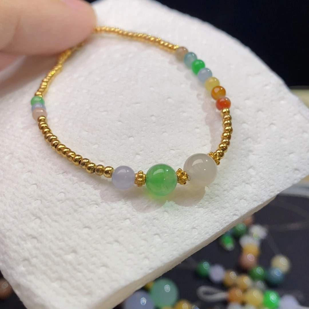 定制翡翠未镶嵌飘阳绿色花