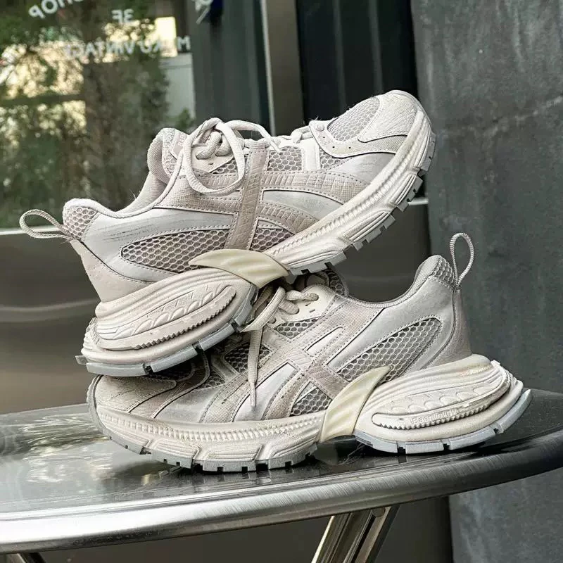 SUSU【歪头老爹】ins欧版2025春季复古百搭做旧脏擦色老爹鞋女