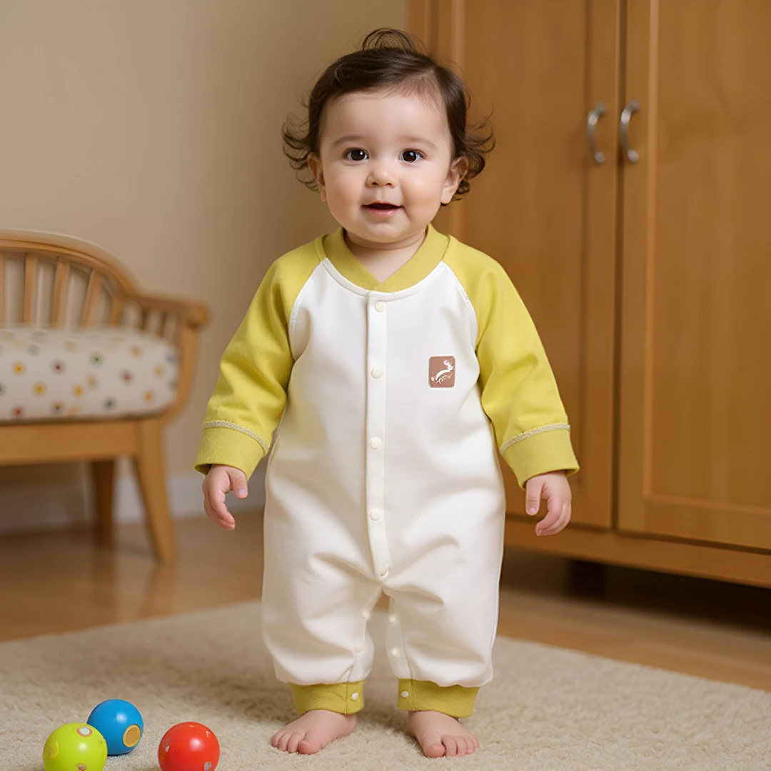 睡衣春秋婴儿宝宝连体衣新生儿女宝儿童长袖纯棉护肚新生婴幼儿男