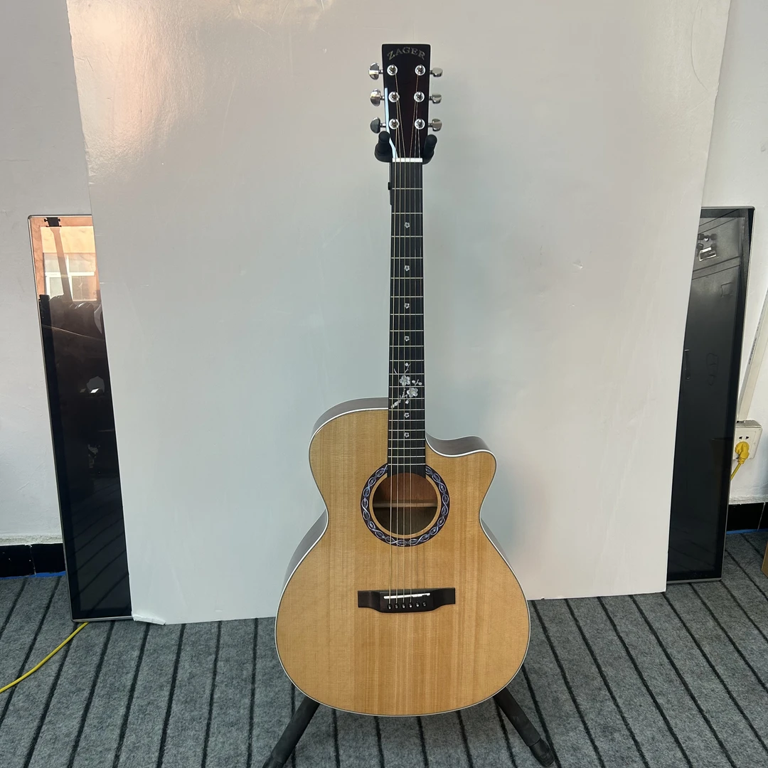 41 寸 GAC 桶原木色（腊梅）缺角云杉桃花芯面单民谣吉他