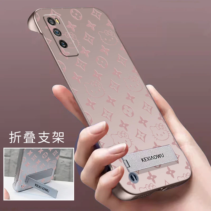 适用华为畅享Z手机壳无边框超薄折叠支架亲肤感散热凯蒂猫保护套