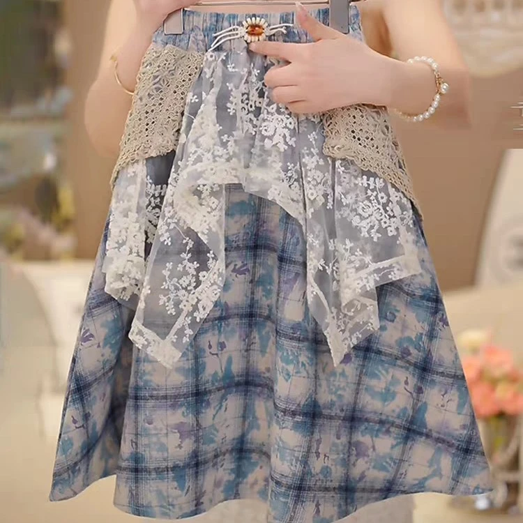 女童波西米亚风加长款半身裙A3