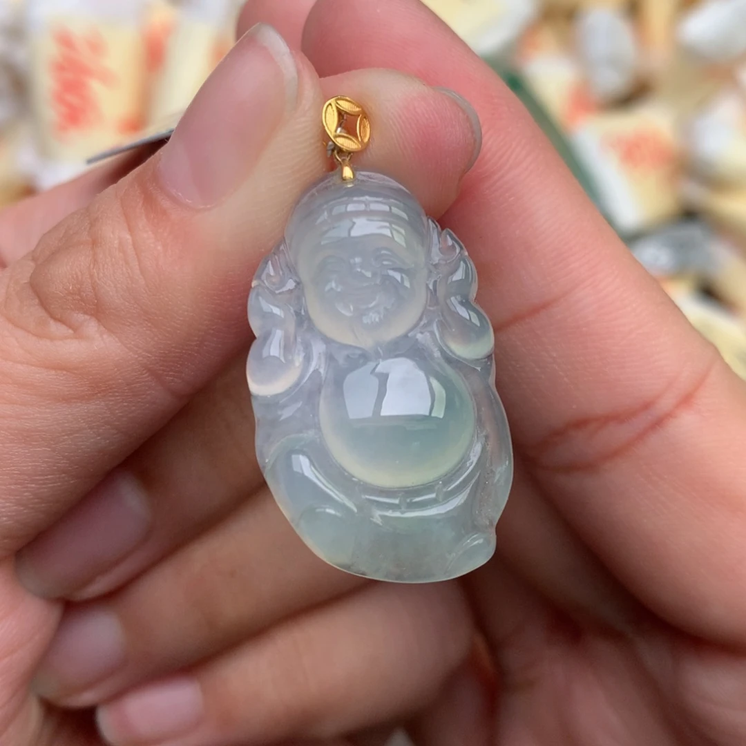 【闪购商品】翡翠挂件18K金镶嵌一