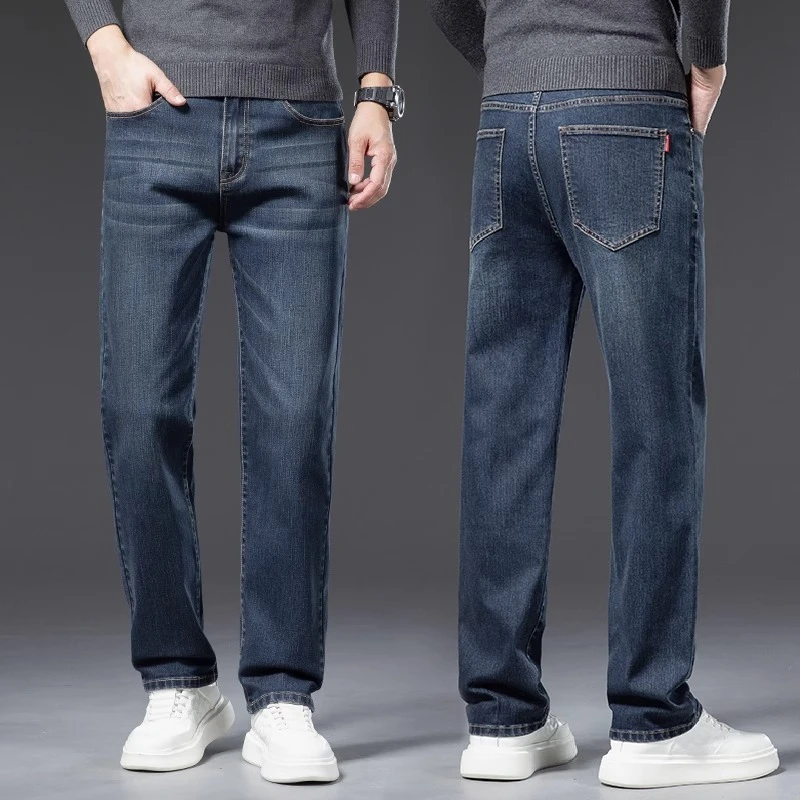 Salodac春季高端牛仔裤男宽松直筒男裤2025新款轻奢商务休闲裤子