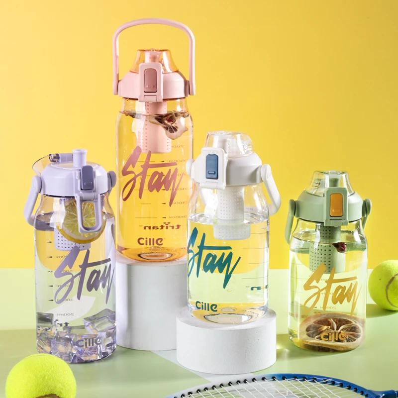 cille希乐塑杯tritan材质网红直饮杯大容量简约学生户外运动手提