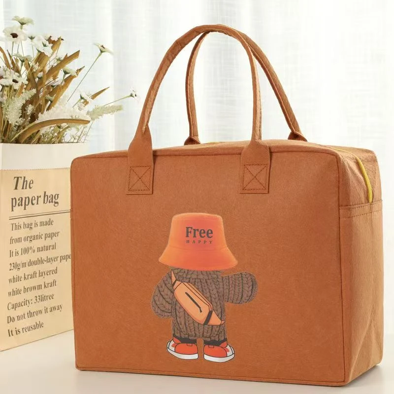 【铭哥家】卡通旅行包毛毡袋-小熊