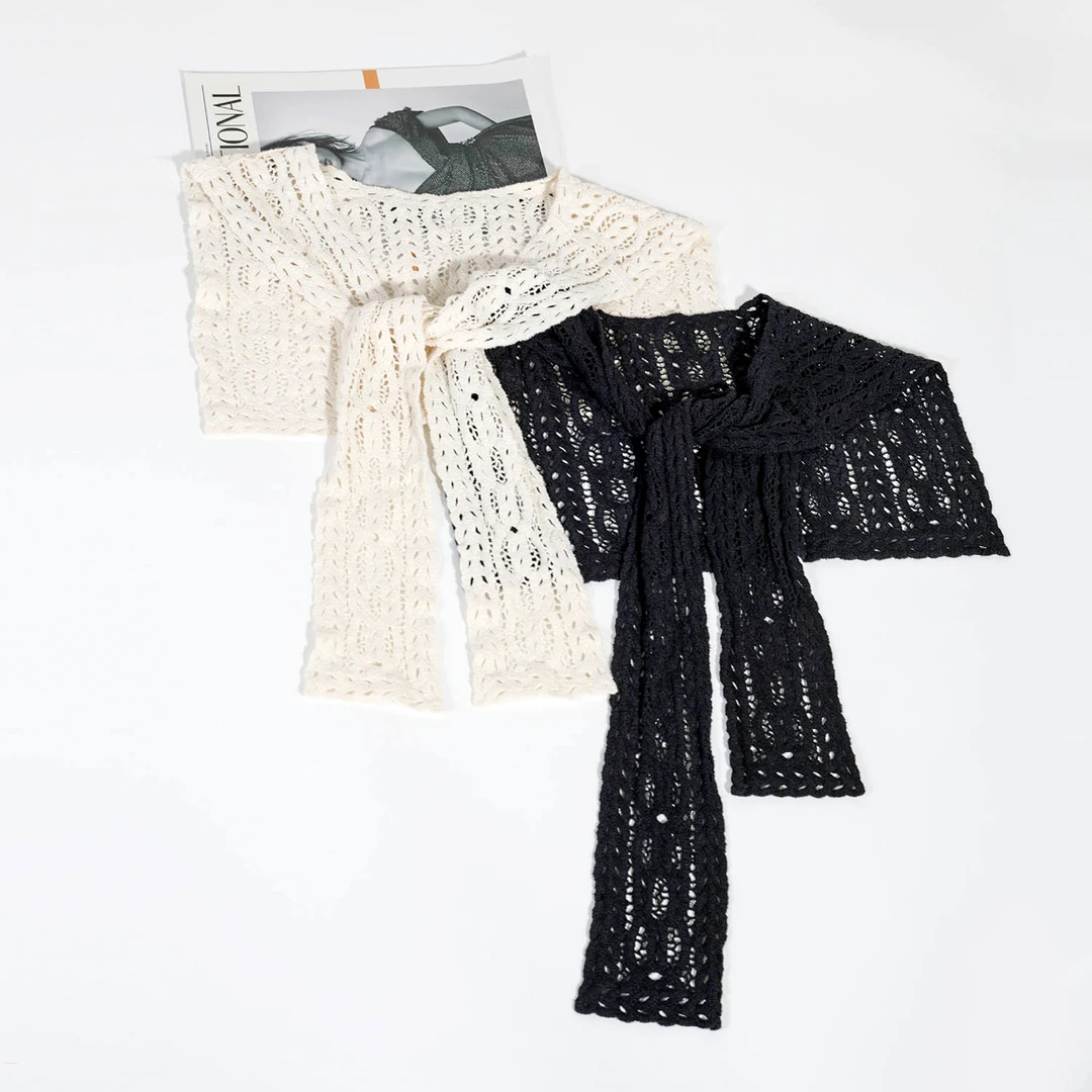 慕达赫【蕾丝披肩】2025新款钩花镂空蕾丝百搭披肩