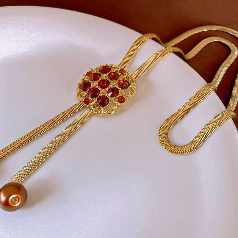 铜合金项链 Y.M【巴黎旧梦】设计师重工高级复古项链百搭气质