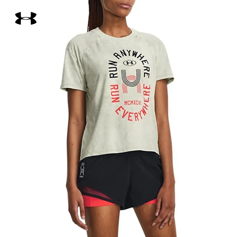 Under Armour/安德玛字母印花休闲跑步运动短袖训练女款1379352