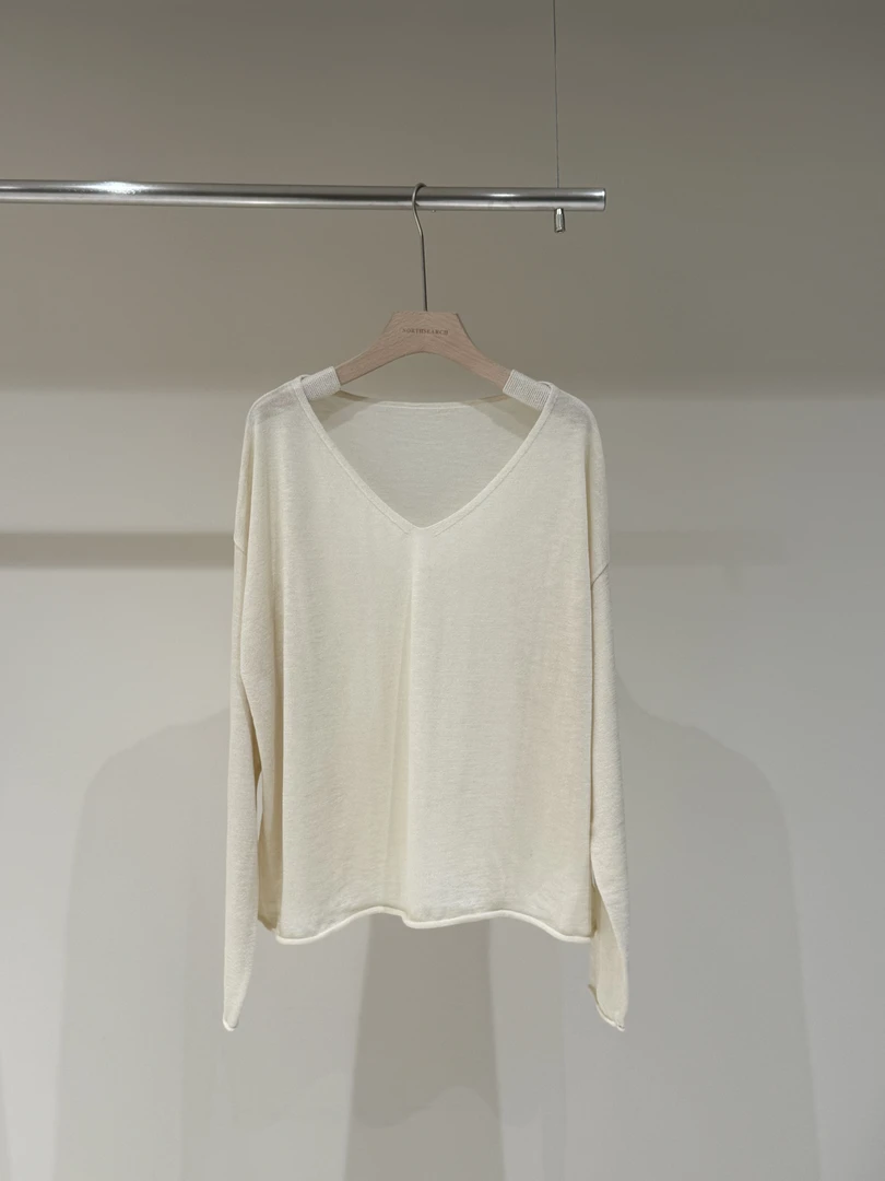 作废【北觅】天丝亚麻V领针织衫