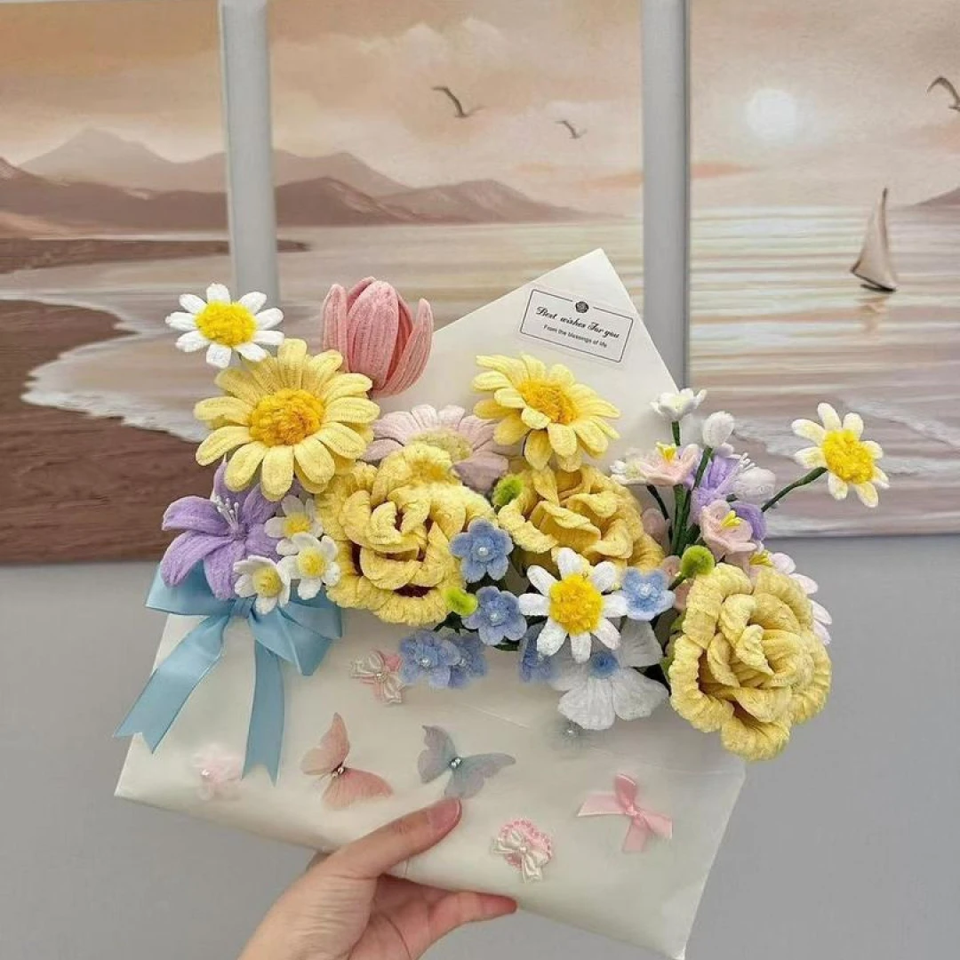 创意手工扭扭棒花束材料包自制夏日信封花束送女友超惊喜浪漫礼物