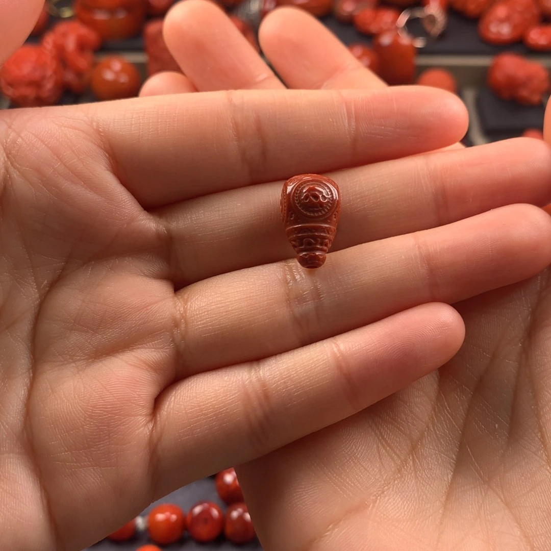 南红玛瑙刺骨三通10MM+未镶嵌啊*