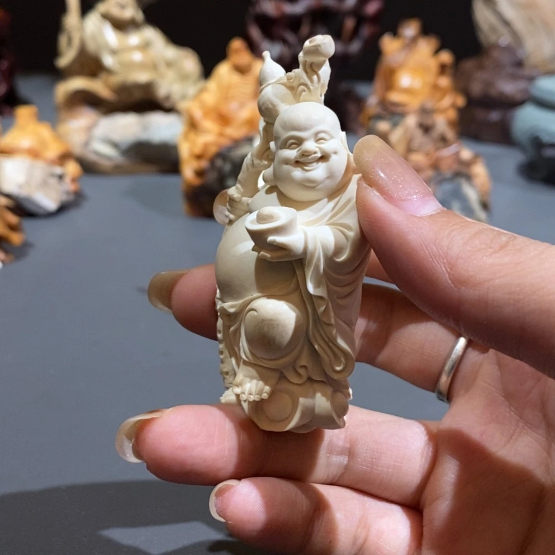 深***魇木手把件弥勒手把件