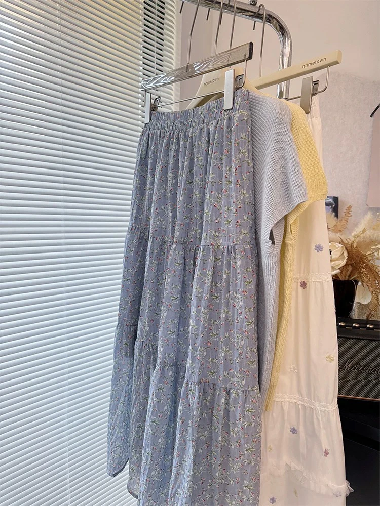 27614韩版时尚碎花度假风显瘦半身裙9057裙长82