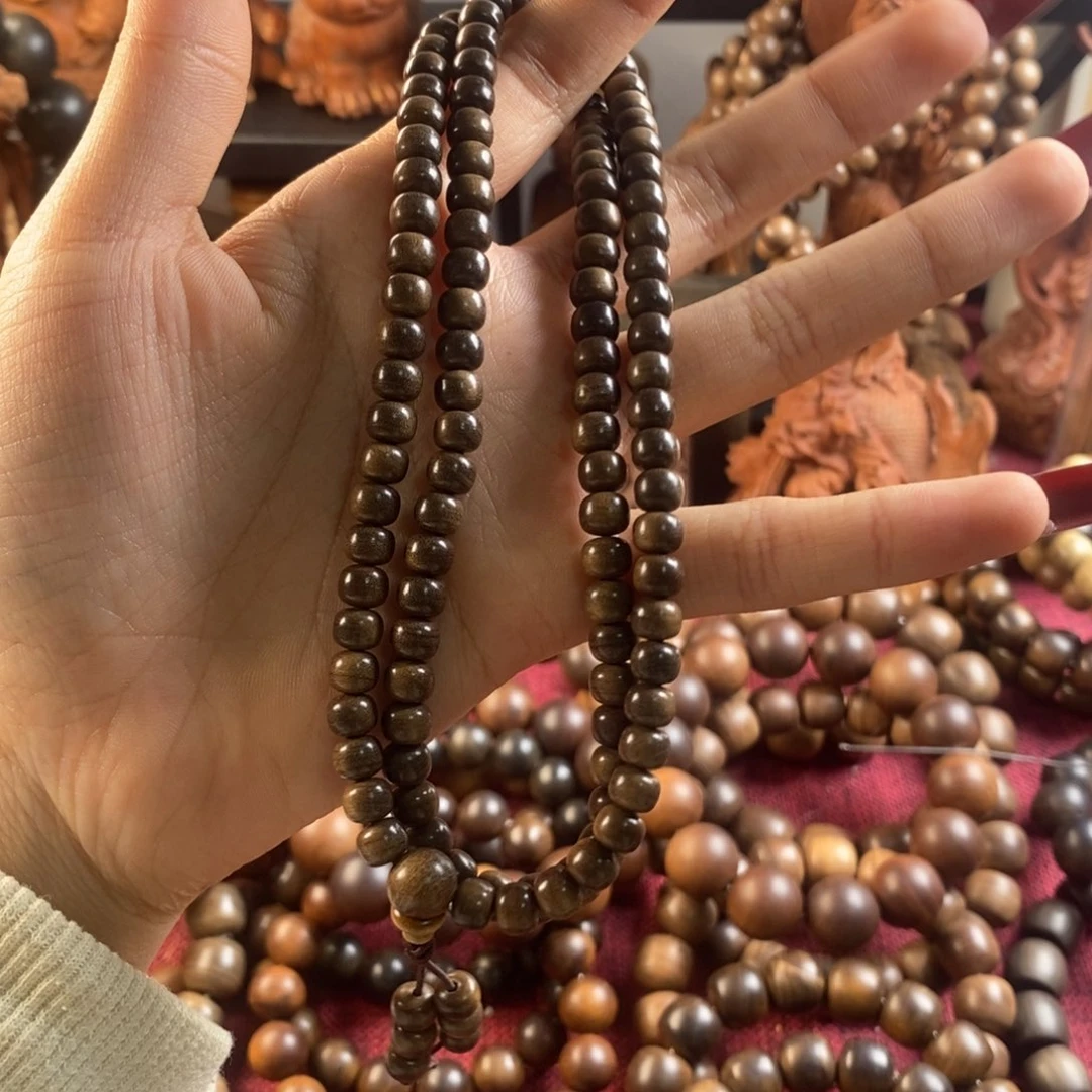 今***和手串/手链檀香木老山檀奶香0.6多圈黑肉