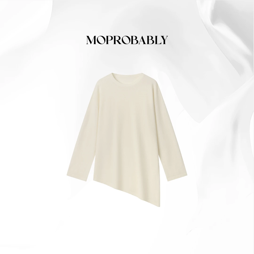 Moprobably贝贝「舒型」"绵羊毛"极简风个性百搭针织毛衫B5376118