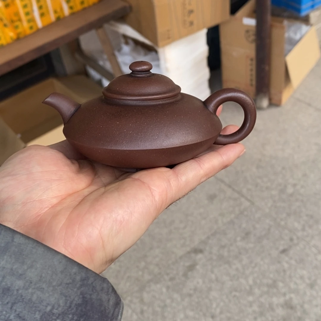 紫砂茶壶合欢手工140毫升紫泥