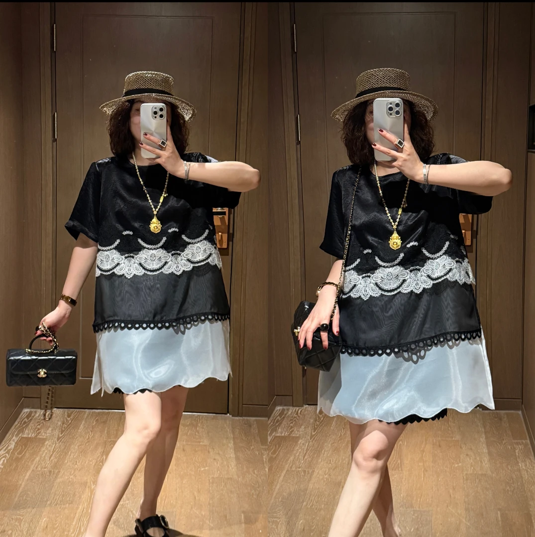 YDFSTUDIO小众【海岛听风】欧货高品重工蕾丝拼接设计上衣+短裤套装