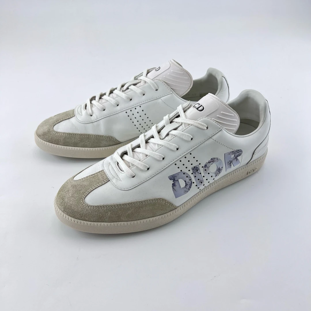 95新 DIOR/迪奥 42码/白色B01侧标印花logo系带德训板鞋/13220923