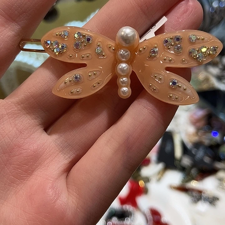 铜合金醋酸粉色蜻蜓小蛙扣