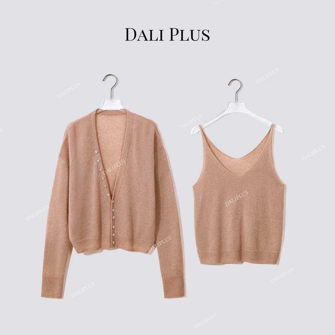 DALI PLUS“山羊绒吊带背心两件套开衫”长袖针织-D5CK2060-3