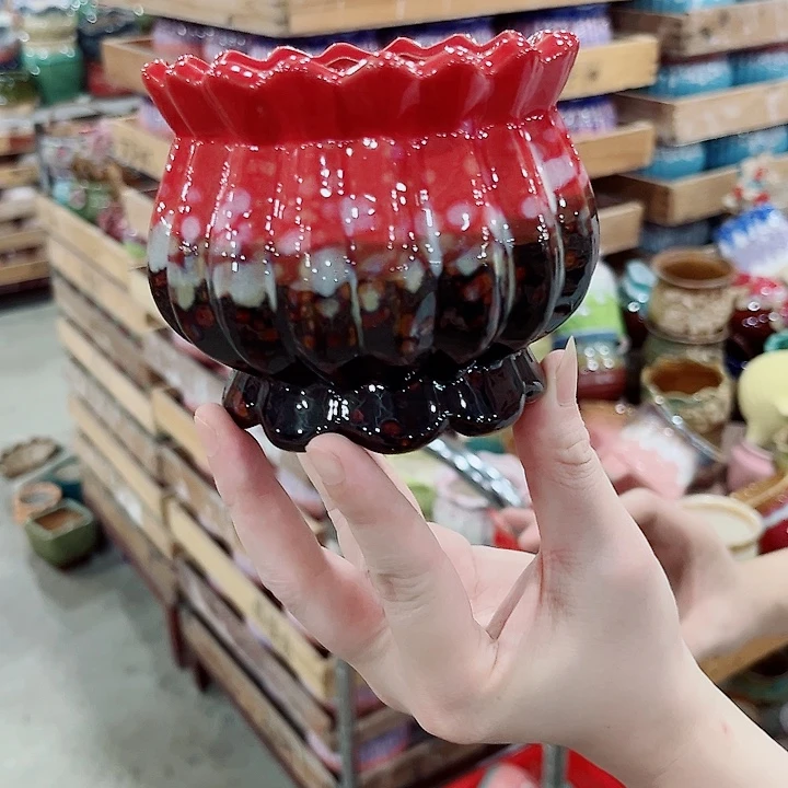 有孔.凑单10元陶瓷花盆发货！