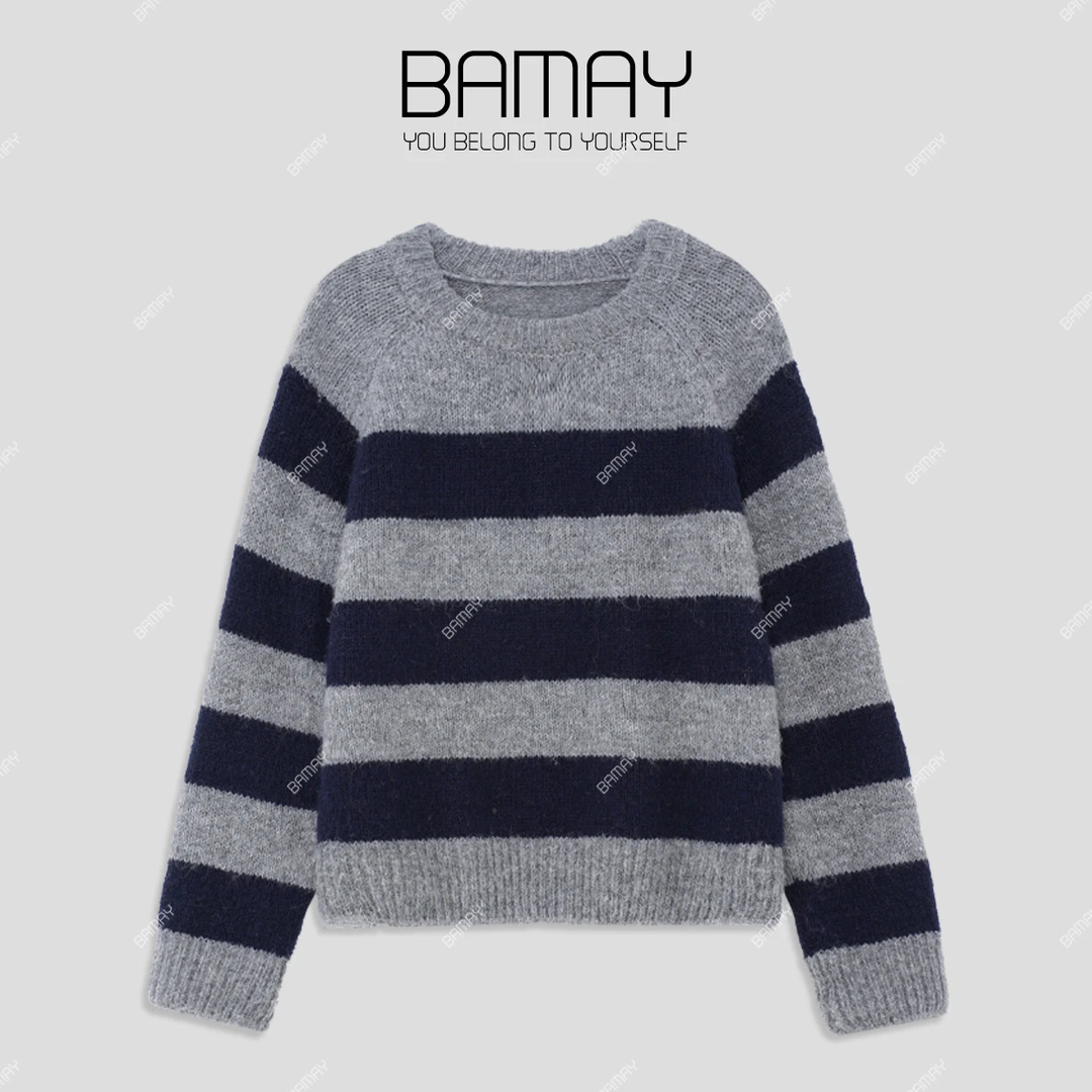【柒月专属】经典时尚撞色百搭女士毛衫BM243MY002Q