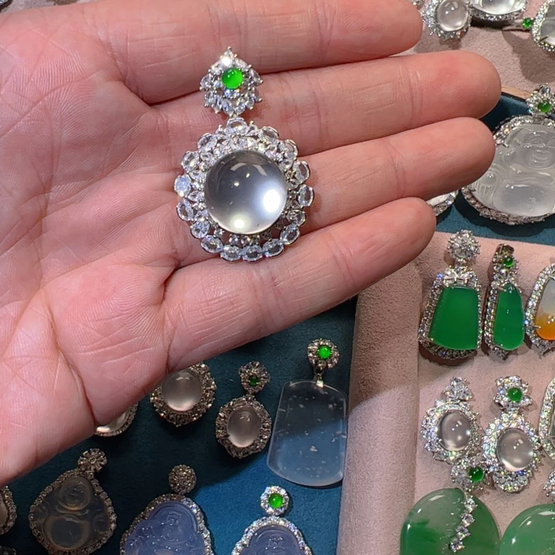 石英质玉颈饰银S925镶嵌橙*美