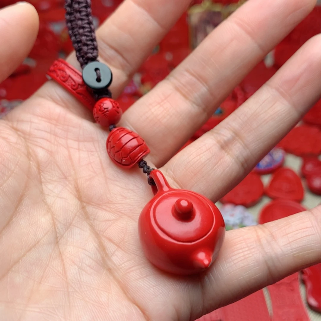 天然辰砂工艺品朱砂钥匙扣